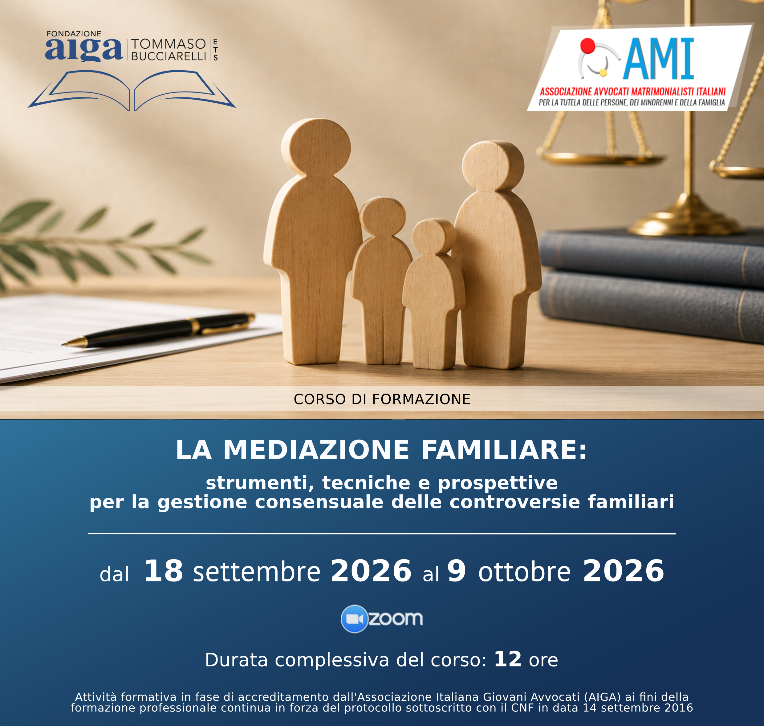 Corso di Formazione in materia di MEDIAZIONE FAMILIARE